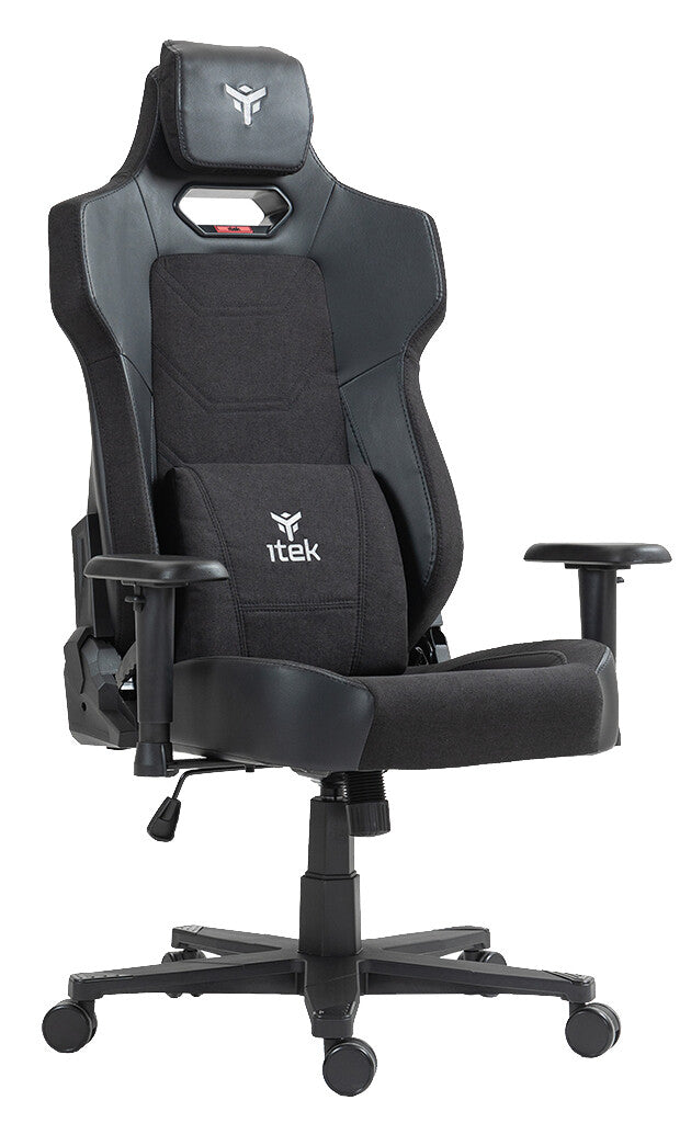 itek Gaming Chair SHUTTLE PM66 - PVC e Tessuto- Braccioli 3D- Nero Nero