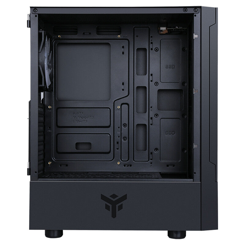 SIISBE 3.0 Case - Gaming Middle Tower- 3x12cm ARGB fan- USB3- Side Panel Temp Glass with hinge