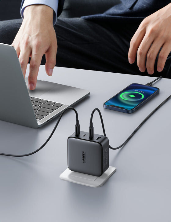 UGREEN Caricatore USB 100W GaN Nexode- 3x Type-C- 1xUSB3 Black