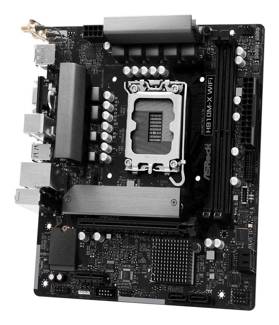 MB Asrock 1851 Intel H810M-X WIFI- 2*DDR5 4*SATA3- 2*M.2- HDMI- DP- mATX