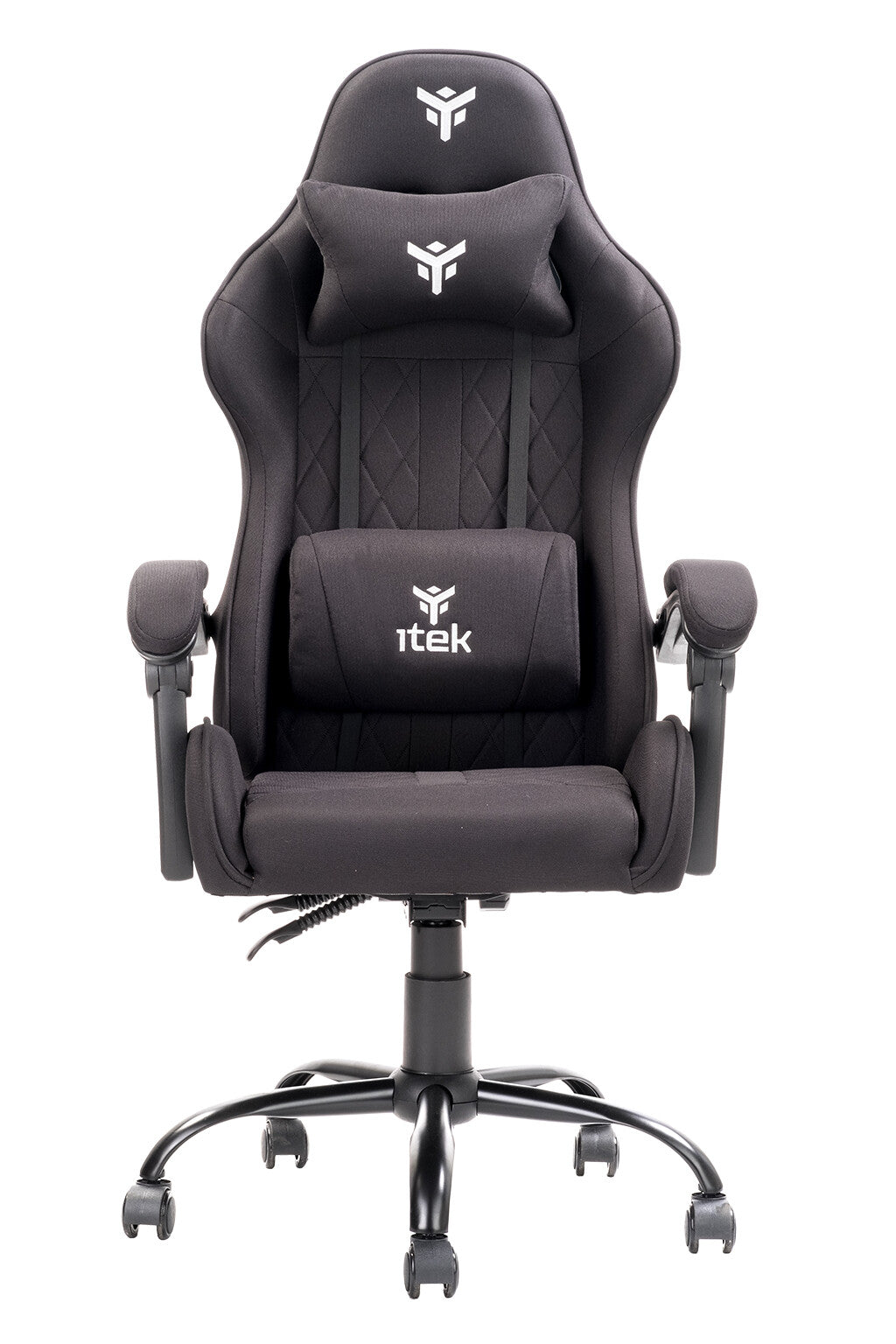 itek Gaming Chair RHOMBUS FF10 - Tessuto- Doppio Cuscino- Schienale Reclinabile- Nero Nero