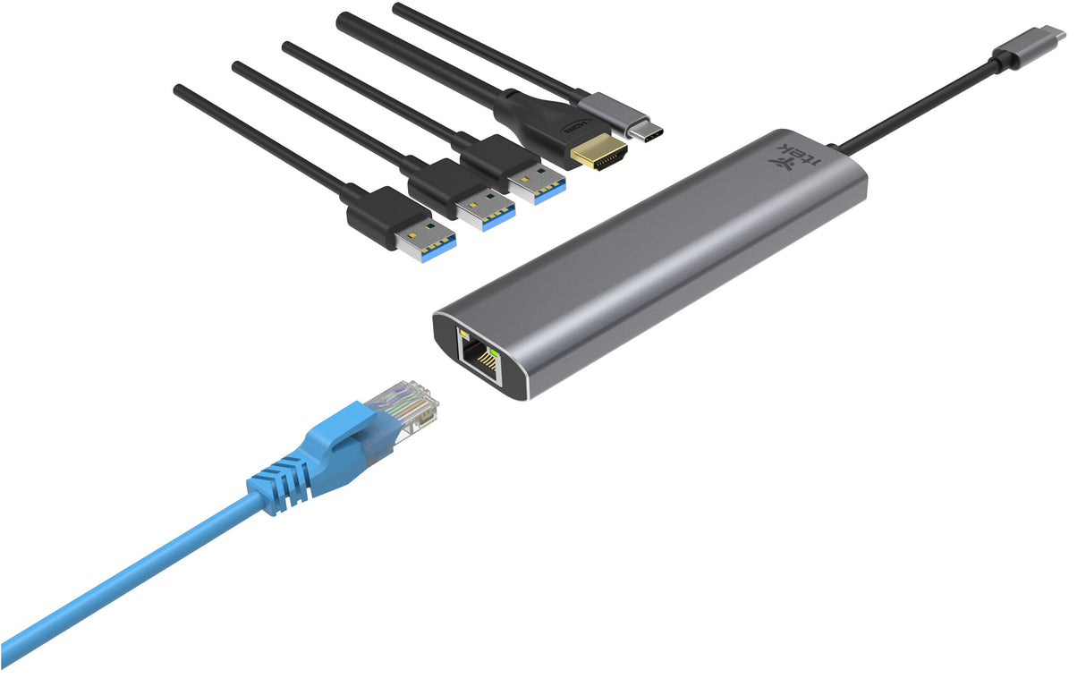 ITEK HUB USB-C 6 in 1- HDMI + RJ45 + 3USB3.0 + USB-C