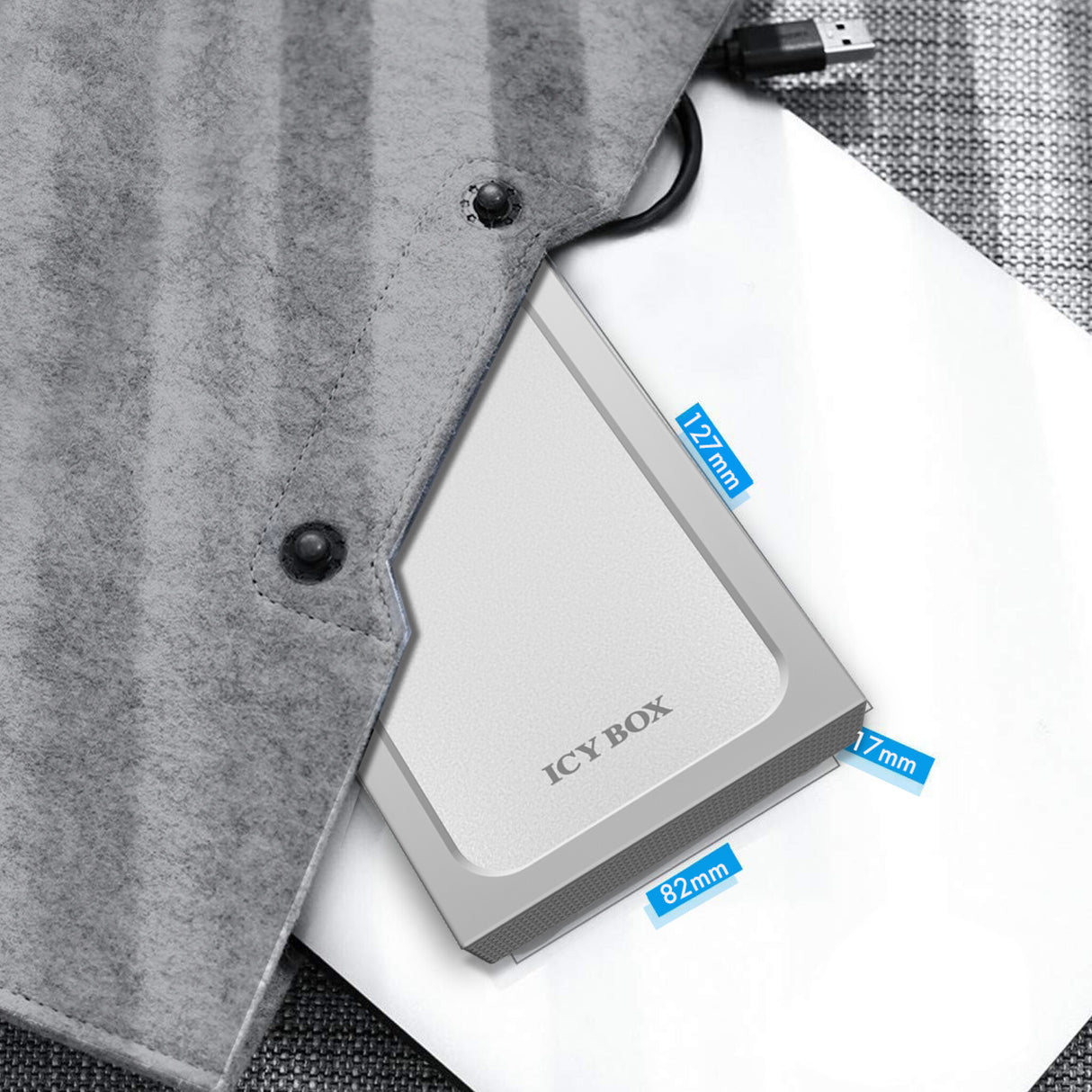 ICY BOX Case esterno per SSD/HDD 2.5" a 1x USB 3.2 Gen1 Host- protezione da scrittura