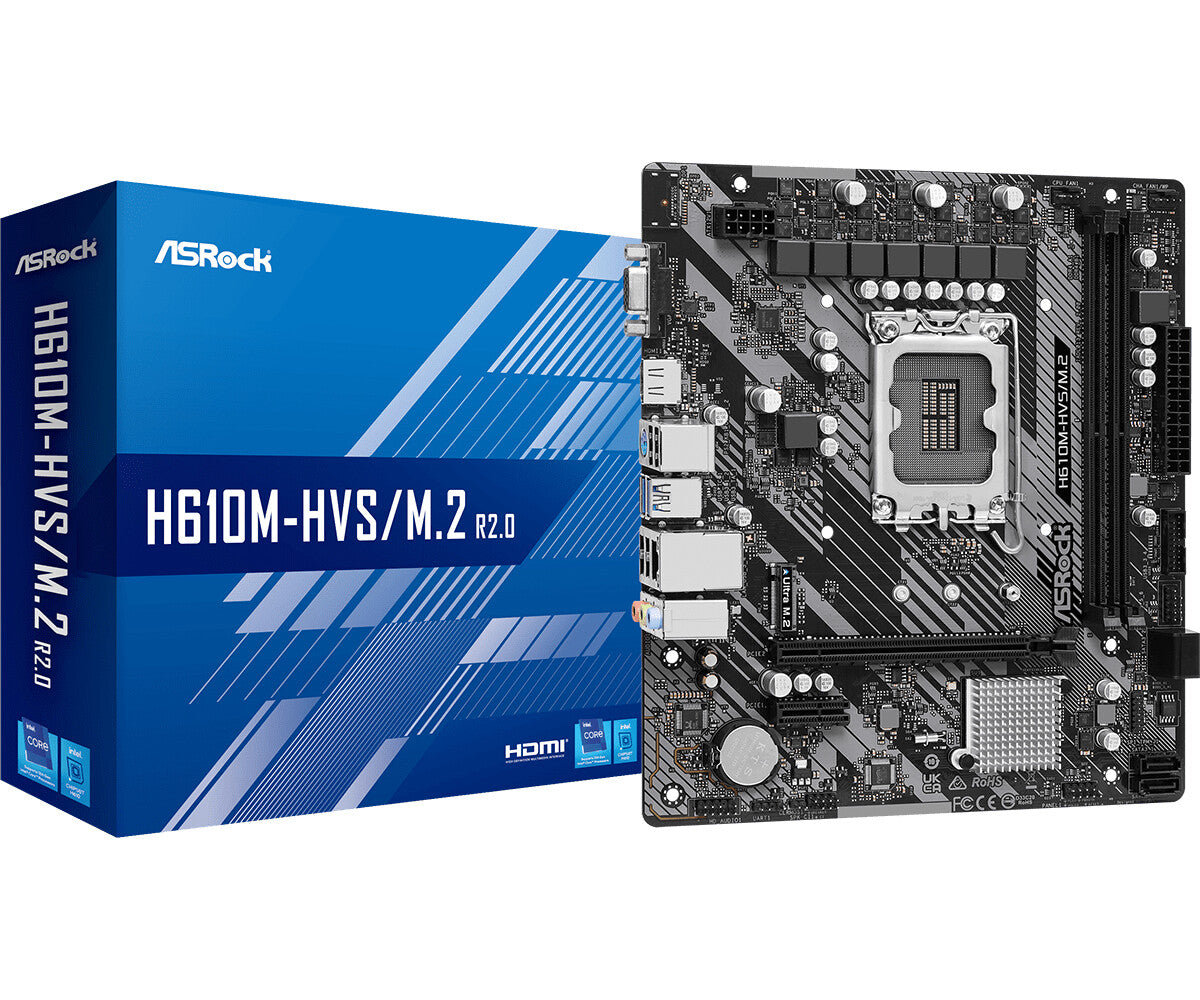 MB Asrock 1700 Intel H610M HVS M.2 R2.0 2xDDR4 4SATA3 HDMI D-Sub MATX