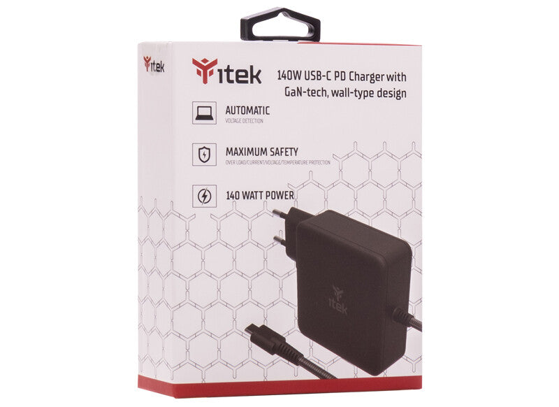 Alimentatore a muro per Notebook e Dispositivi USB-C- PD - 140W- Tecnologia GaN