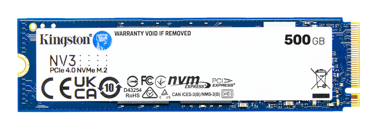 KINGSTON SSD NV3 - 500GB M.2 PCIe Gen4x4 (R3500 - W2100)