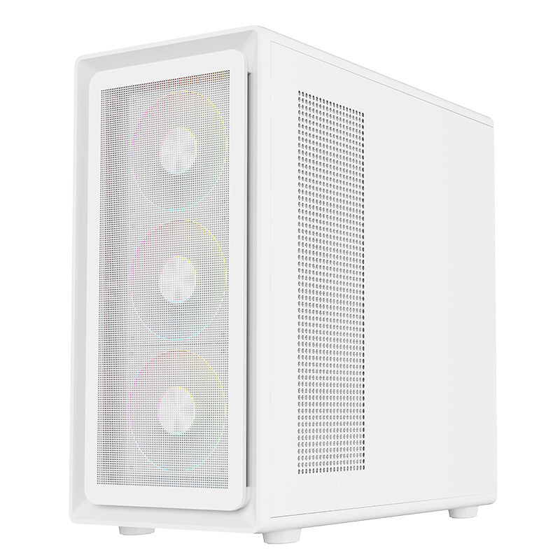 Case MESHCORE 36W - Gaming Tower- ATX- 4x12cm ARGB fan- 2xUSB3- Type-C- Temp Glass Side Panel- White Ed.