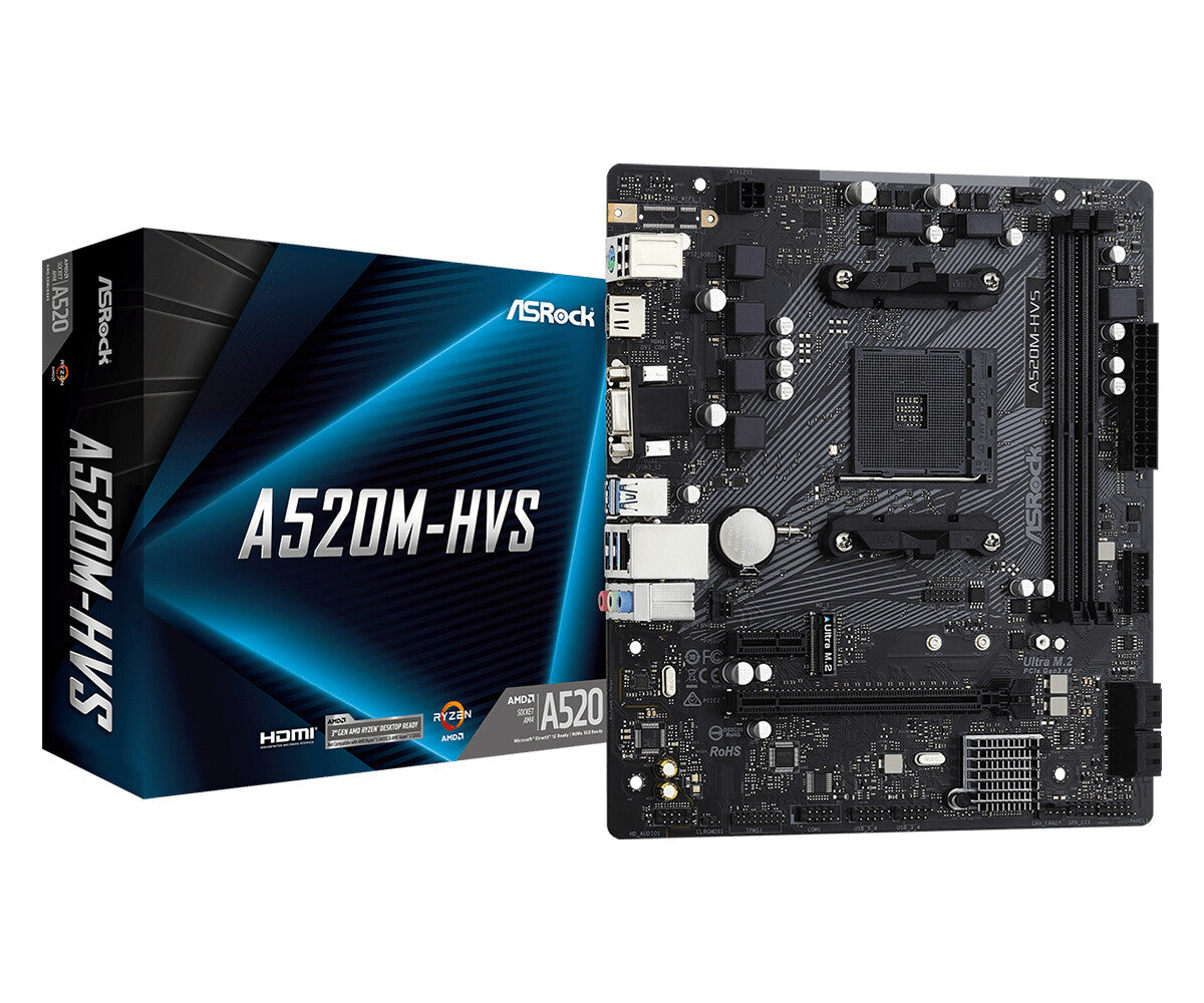 MB Asrock AM4 A520 HVS 2x DDR4 D-SUB HDMI M-ATX