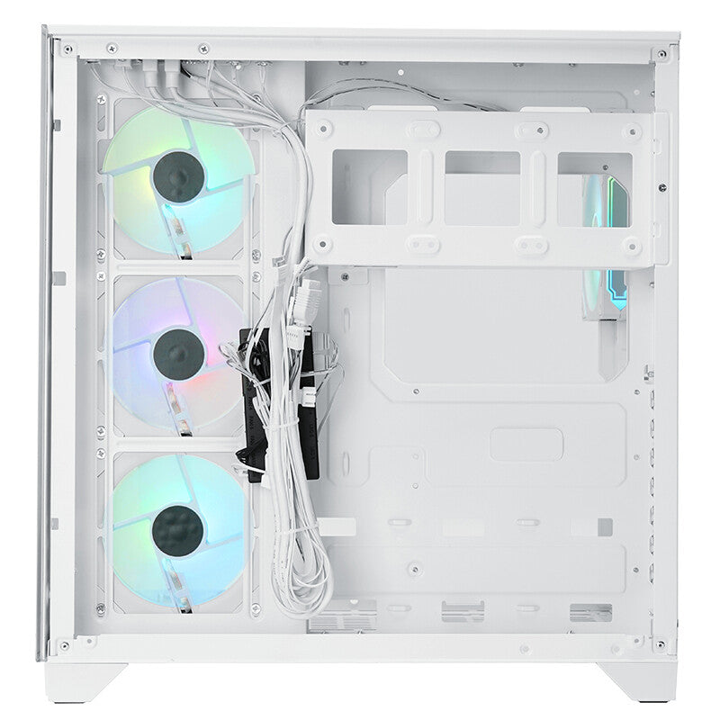 Case DARK CAVE PANO - Gaming Tower- ATX- 4x12cm ARGB fan- 2xUSB3- Type-C- Temp Glass Top- Side & Front Panel- White Edition