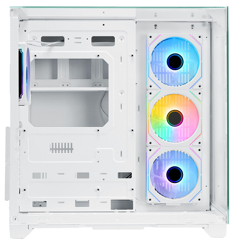 Case DARK CAVE PANO - Gaming Tower- ATX- 4x12cm ARGB fan- 2xUSB3- Type-C- Temp Glass Top- Side & Front Panel- White Edition