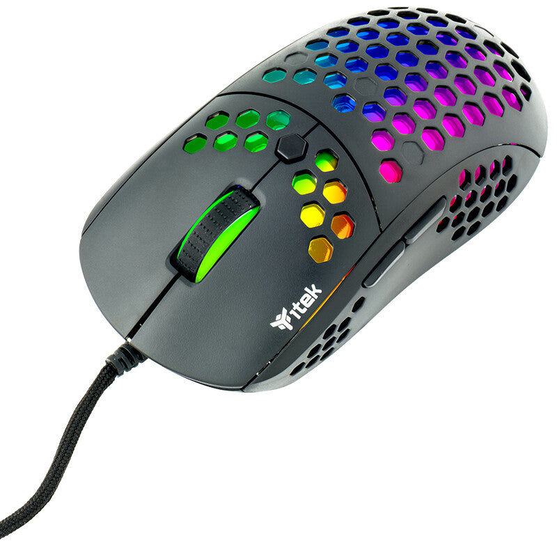 Itek G71 Gaming Mouse - 12000DPI - RGB - Software - P3327 Sensor - ultra light - honeycomb