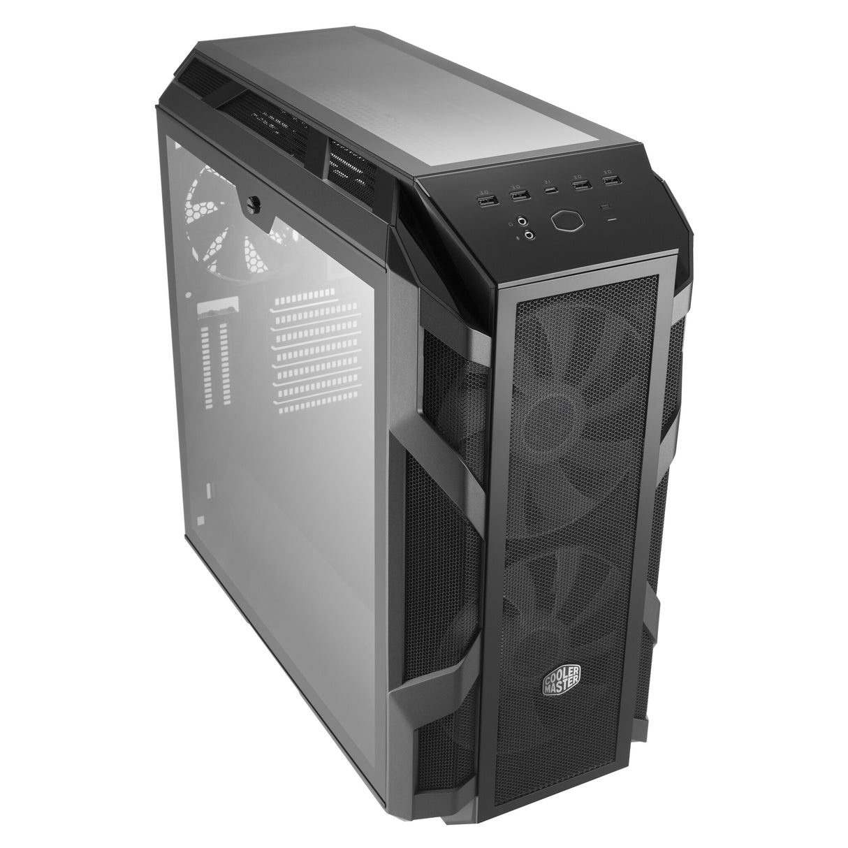 Case MasterCase H500M- 2USB3-Audio I&O-2x 2.5"/3.5"-2x 2.5"-2x 200mm ARGB Front Fans 140mm Rear Fan-Radiator Supp.-NO PSU