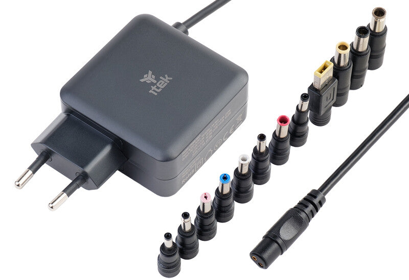 Alimentatore a muro per Notebook - 65W- Tecnologia GaN- Super Slim- 8 connettori