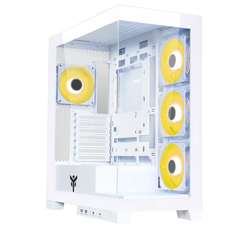 Case SHOWBUI 45W - Gaming Tower- ATX- 4x12cm ARGB fan- 2xUSB3- Type-C- Side & Front Panel Temp Glass- White Edition