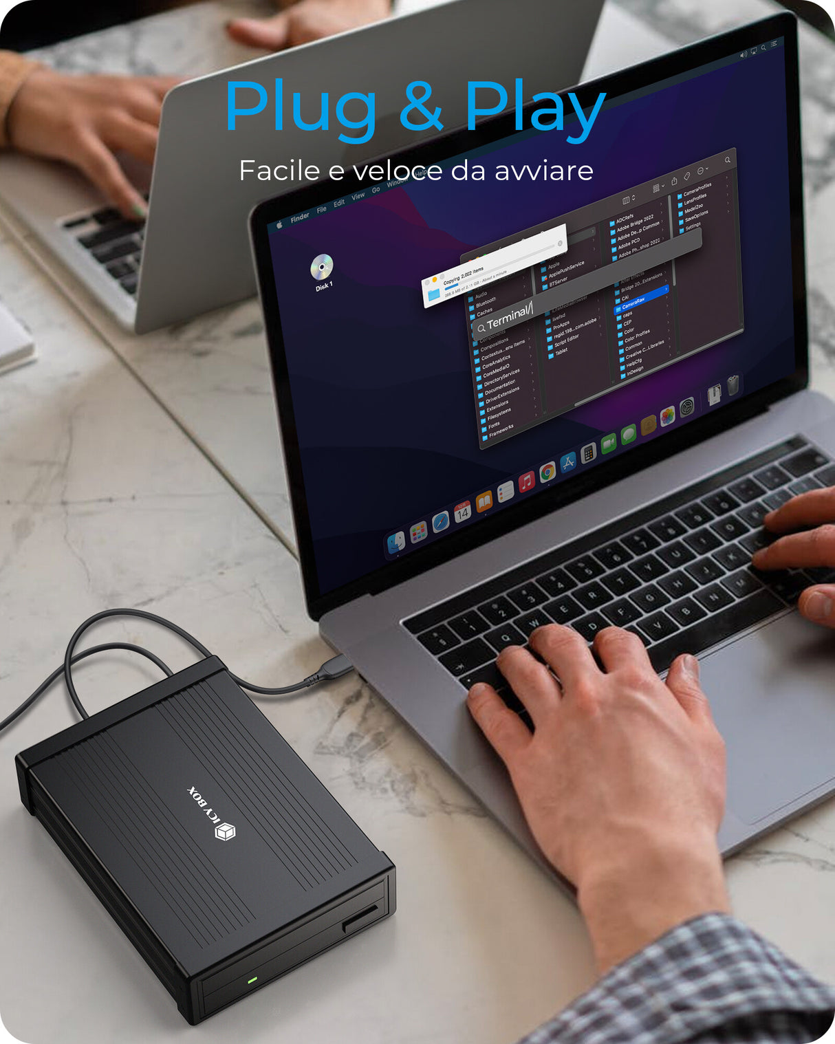 ICY BOX Case esterno per DVD/Blue Ray SATA da 5.25" nero