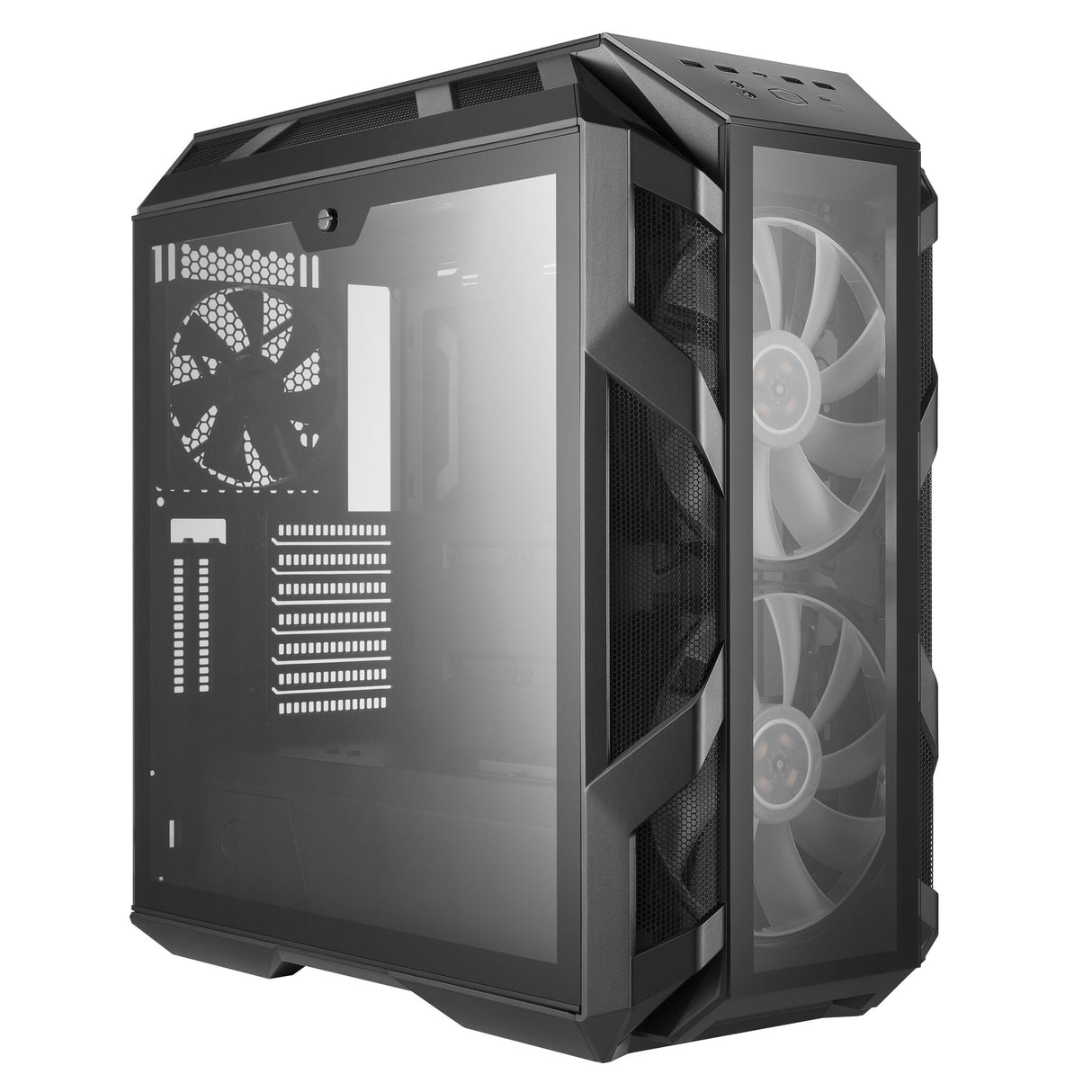 Case MasterCase H500M- 2USB3-Audio I&O-2x 2.5"/3.5"-2x 2.5"-2x 200mm ARGB Front Fans 140mm Rear Fan-Radiator Supp.-NO PSU