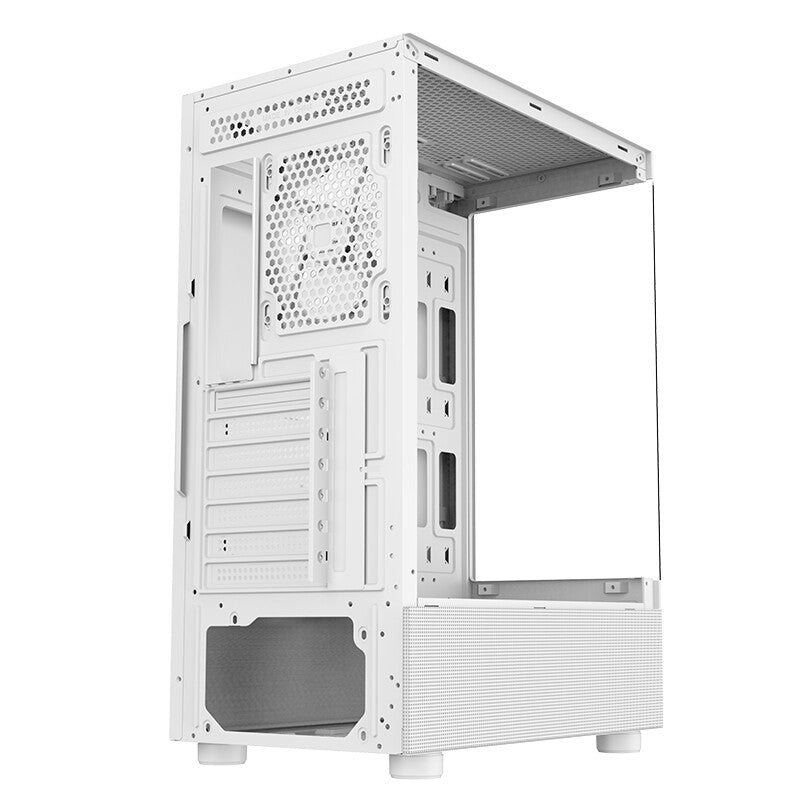 Case SHOWBUI 33W - Gaming Tower ATX- 12cm ARGB fan- USB3- Side & Front Panel Temp Glass- White Edition