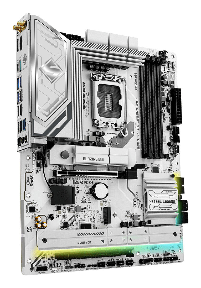 MB Asrock 1851 Intel B860 STEEL LEGEND WIFI- 4*DDR5 4*SATA3- 4*M.2- HDMI- DP- WiFi 6E + BT- ATX