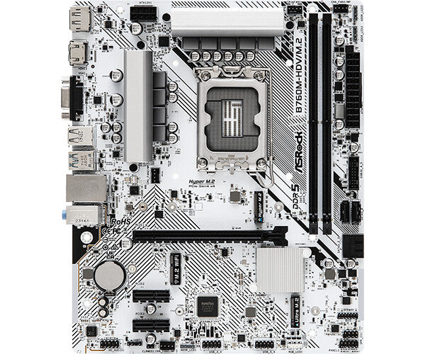 MB Asrock 1700 Intel B760M HDV/M.2- 2xDDR5- 4SATA3- M.2 Gen4 e Gen3- HDMI- DP- D-sub- mATX