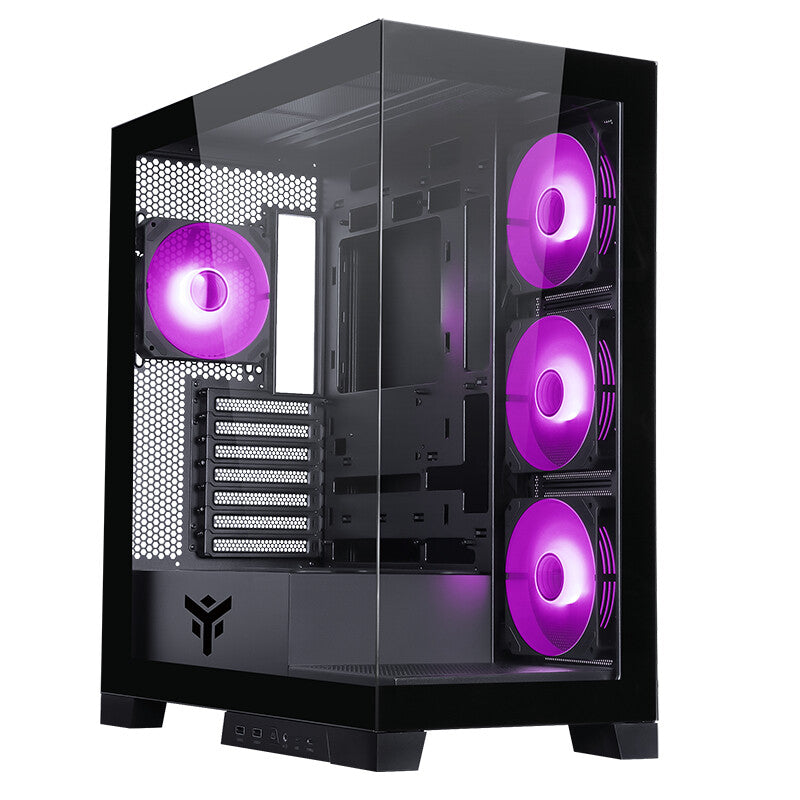 Case SHOWBUI 45B - Gaming Tower- ATX- 4x12cm ARGB fan- 2xUSB3- Type-C- Side & Front Panel Temp Glass