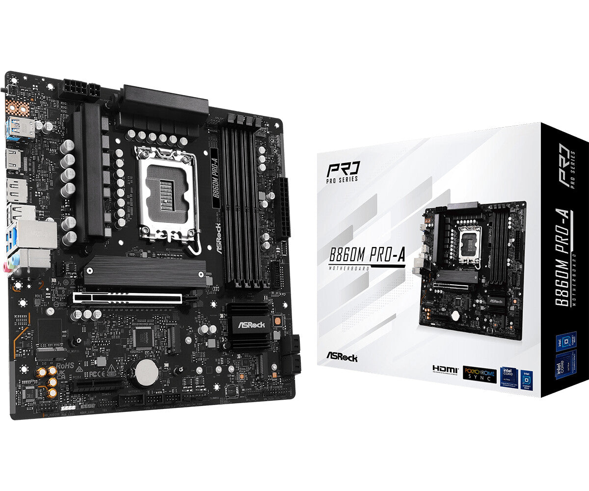 MB Asrock 1851 Intel B860M PRO-A- 4*DDR5 4*SATA3- 3*M.2- HDMI- DP- mATX