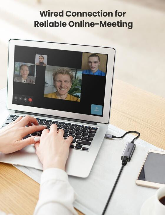 UGREEN Adattatore da USB Type C a Ethernet 10/100/1000M (Space Gray)