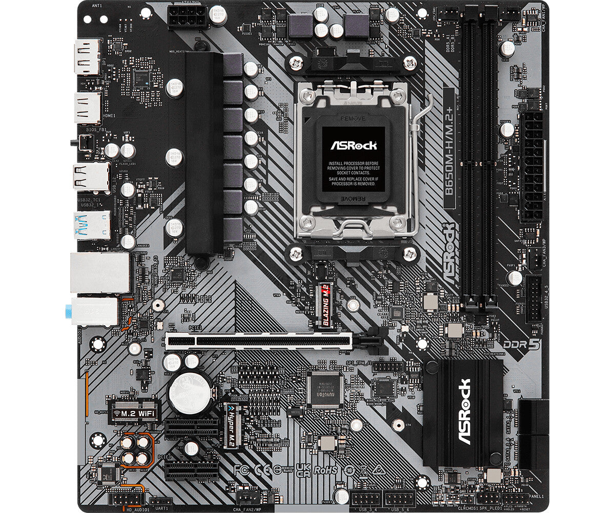 MB Asrock AM5 B650M-H/M.2- 2*DDR5 4*SATA3- 2*M.2- HDMI- DP- mATX