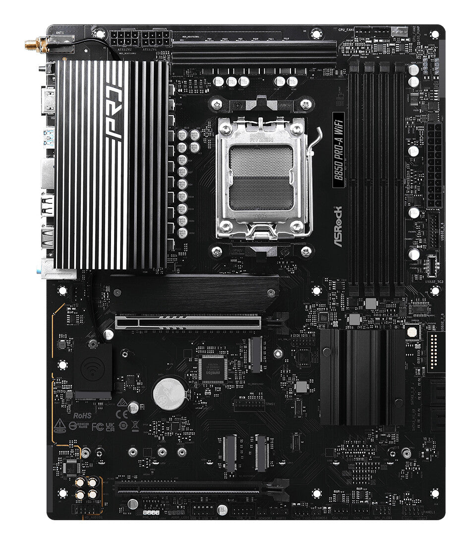 MB Asrock AM5 B850 Pro-A WiFi- 4*DDR5 4*SATA3- 4*M.2- HDMI- Type-C- WiFi 6E + BT- ATX