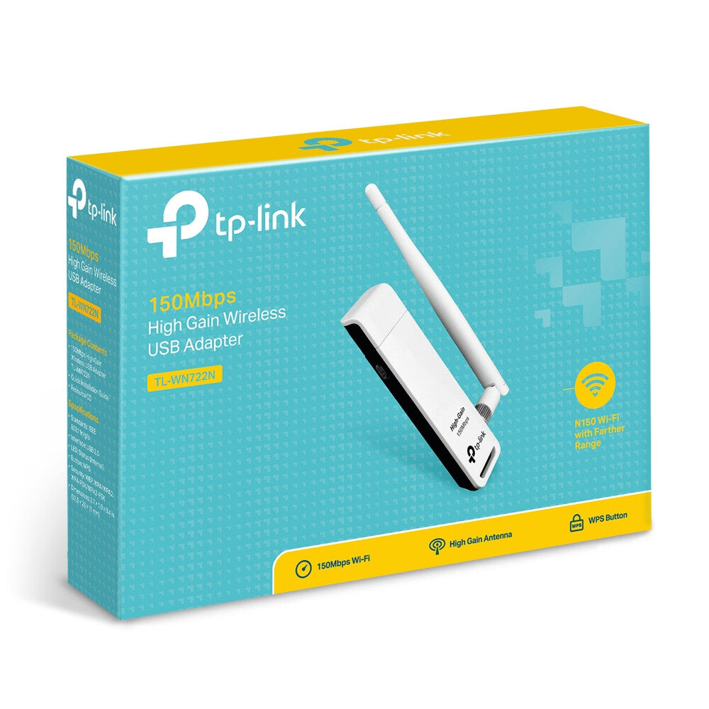 TP-LINK Antenna USB Wi-Fi- 150Mbps- 1T1R- 2.4GHz-802.11b/g/n- USB 2.0-WPS Button-1 detac Antenna