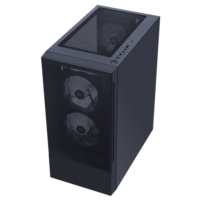SIISBE 3.0 Case - Gaming Middle Tower- 3x12cm ARGB fan- USB3- Side Panel Temp Glass with hinge