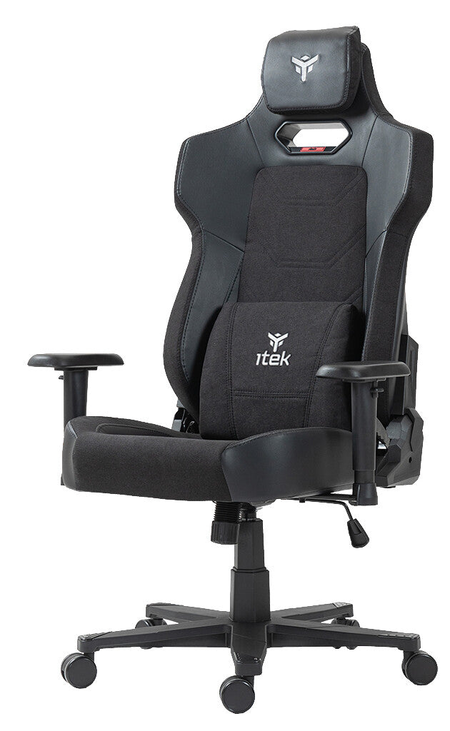 itek Gaming Chair SHUTTLE PM66 - PVC e Tessuto- Braccioli 3D- Nero Nero