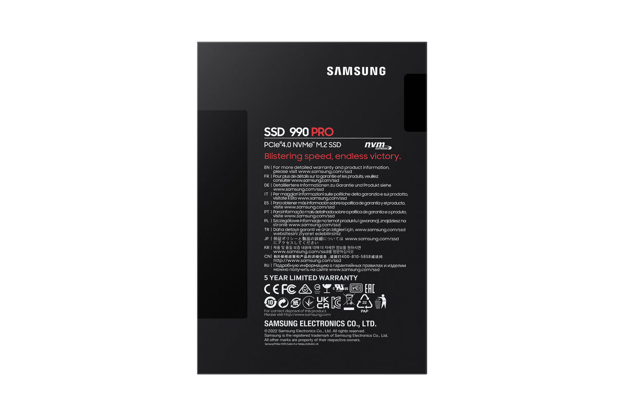 SSD SAMSUNG 990 PRO - 2TB M.2 PCIe Gen4x4 (R7400- W6900)