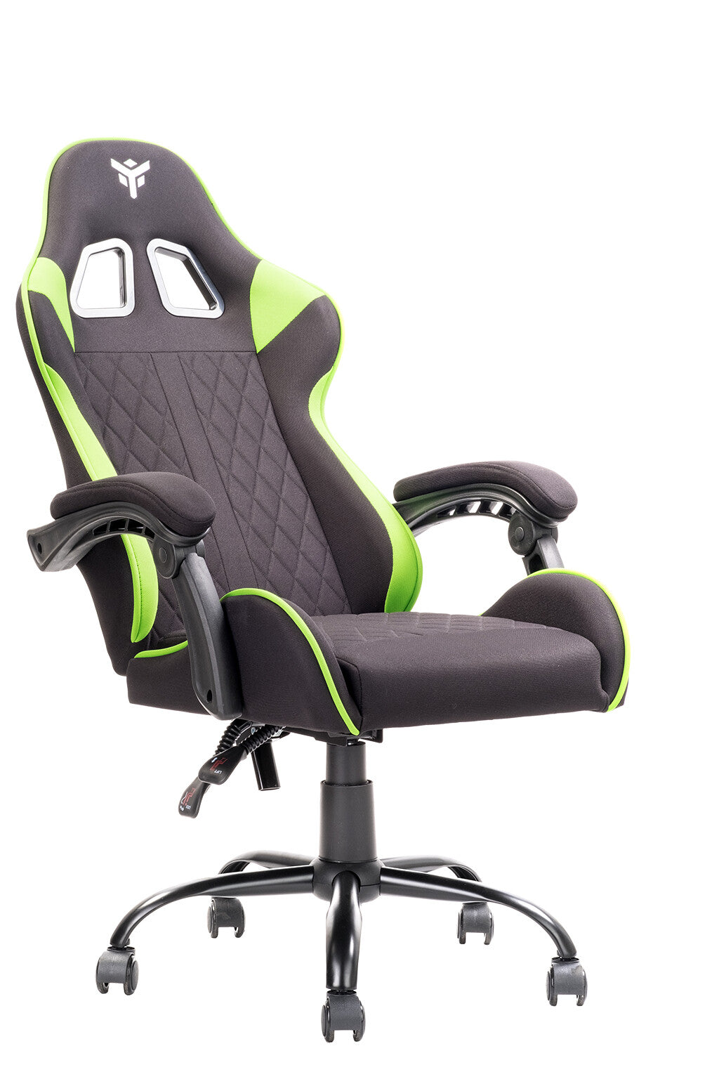 itek Gaming Chair RHOMBUS FF10 - Tessuto- Doppio Cuscino- Schienale Reclinabile- Nero Verde