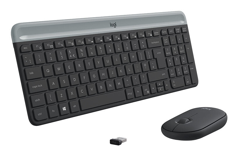 Tastiera + Mouse LOGITECH RETAIL - MK470- Wireless- Slim- Nera