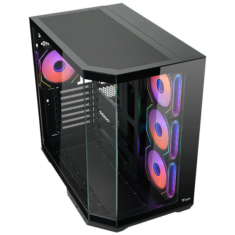 Case DARK CAVE AKU - Gaming Tower- ATX- 4x12cm ARGB fan- USB3- Type-C- Temp Glass Side & Front Panel