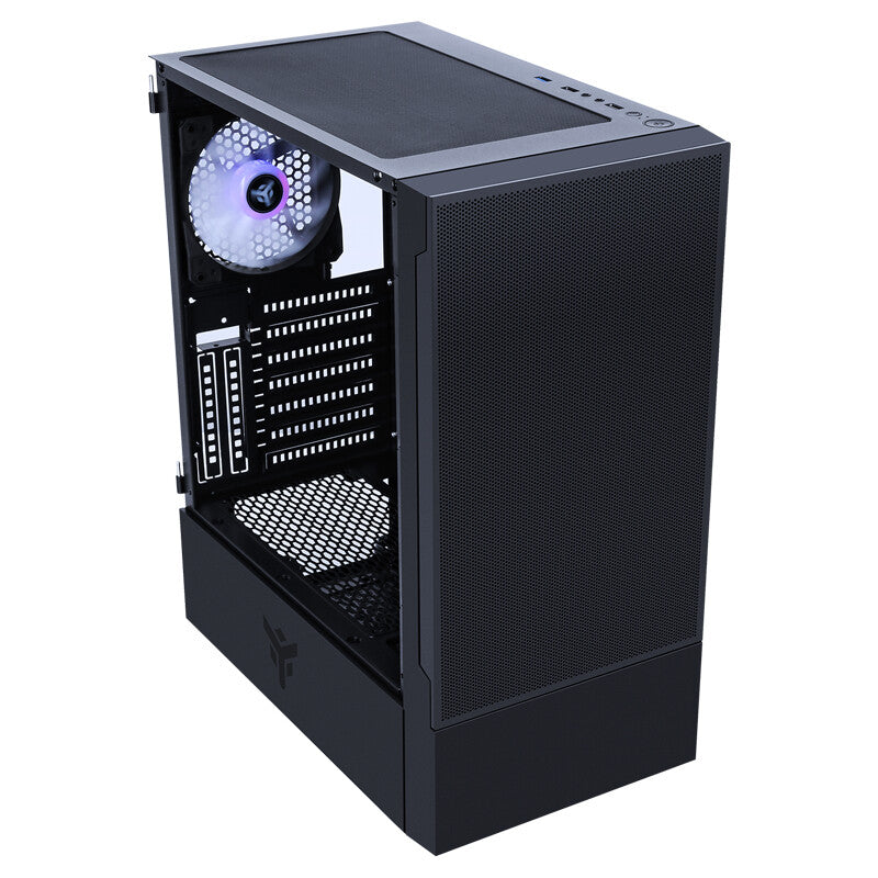 SIISBE 3.0 Case - Gaming Middle Tower- 3x12cm ARGB fan- USB3- Side Panel Temp Glass with hinge