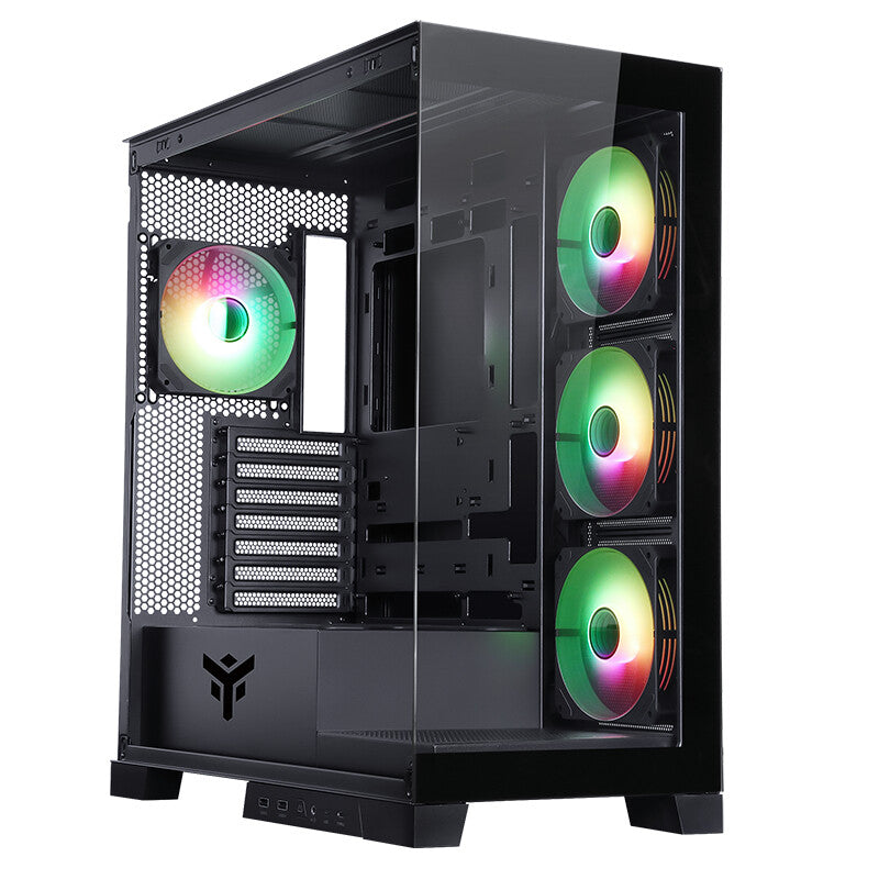 Case SHOWBUI 45B - Gaming Tower- ATX- 4x12cm ARGB fan- 2xUSB3- Type-C- Side & Front Panel Temp Glass