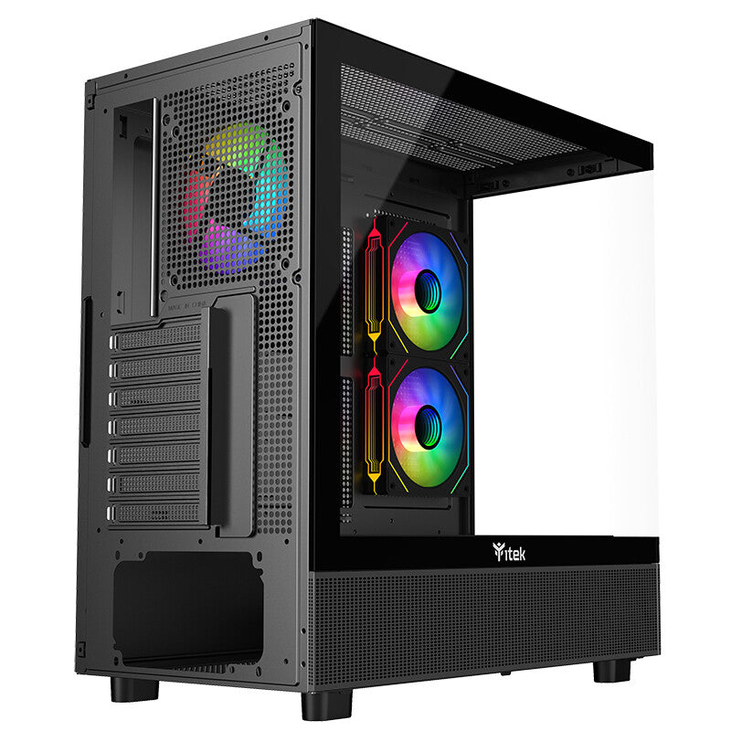 Case SHOWBUI 42B - Gaming Tower- ATX- 3x12cm ARGB fan- 2xUSB3- Type-C- Side & Front Panel Temp Glass