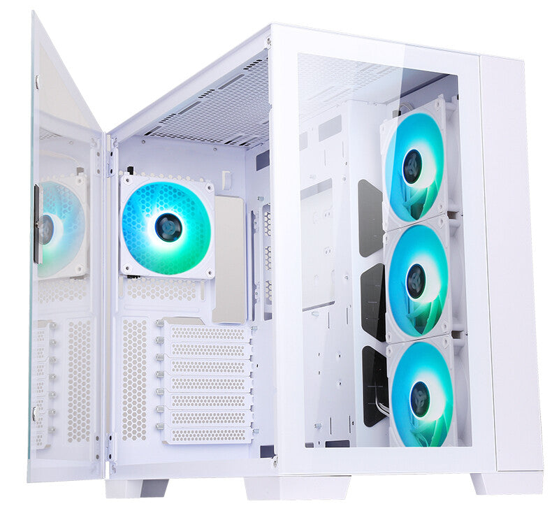 Case DARK CAVE - Gaming Tower- ATX- 4x12cm ARGB fan- 2xUSB3- Type-C- Side & Front Panel Temp Glass- White Edition