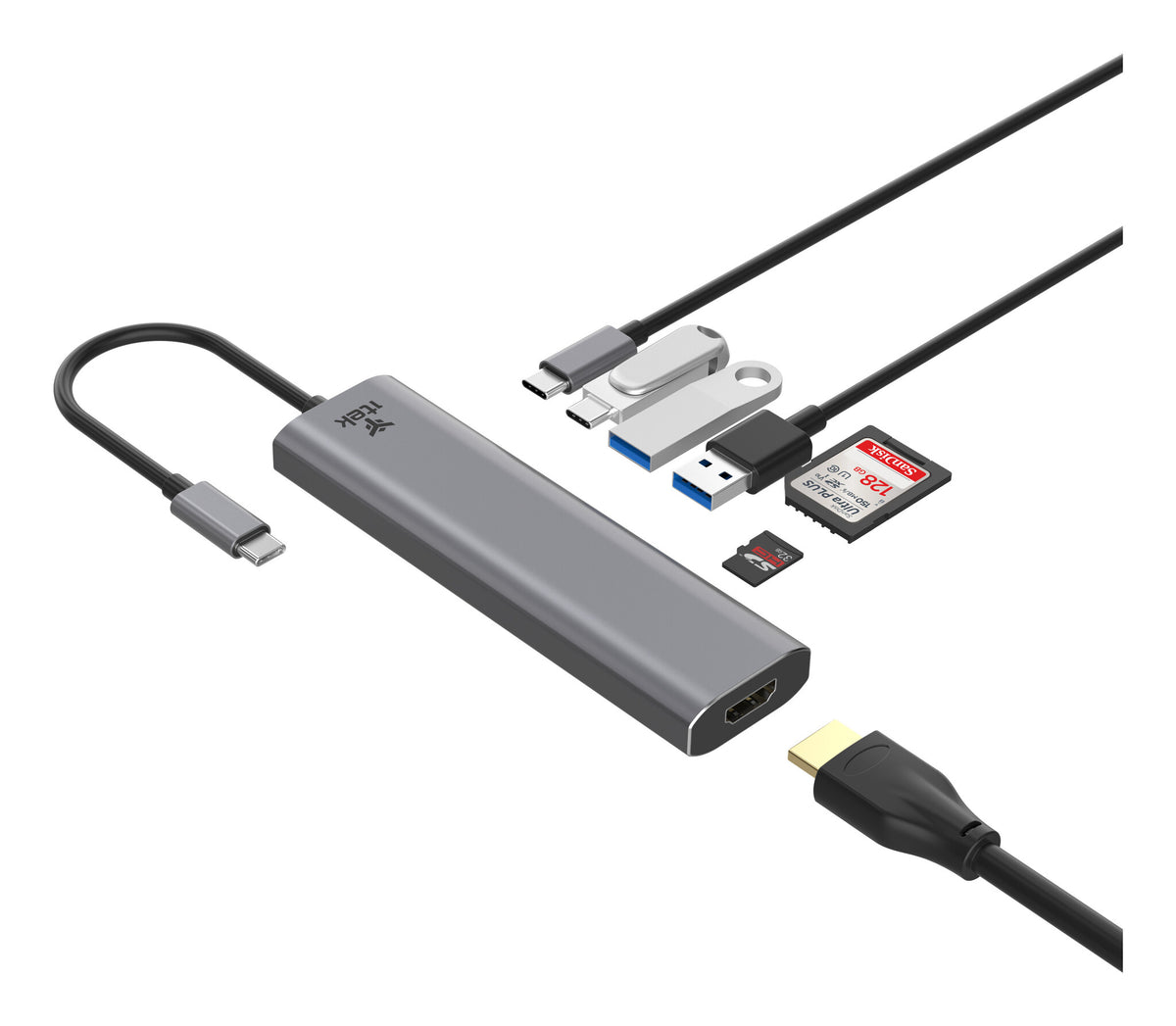 ITEK HUB USB-C 7 in 1- HDMI + 2USB3.0 + SD/TF + 2USB-C