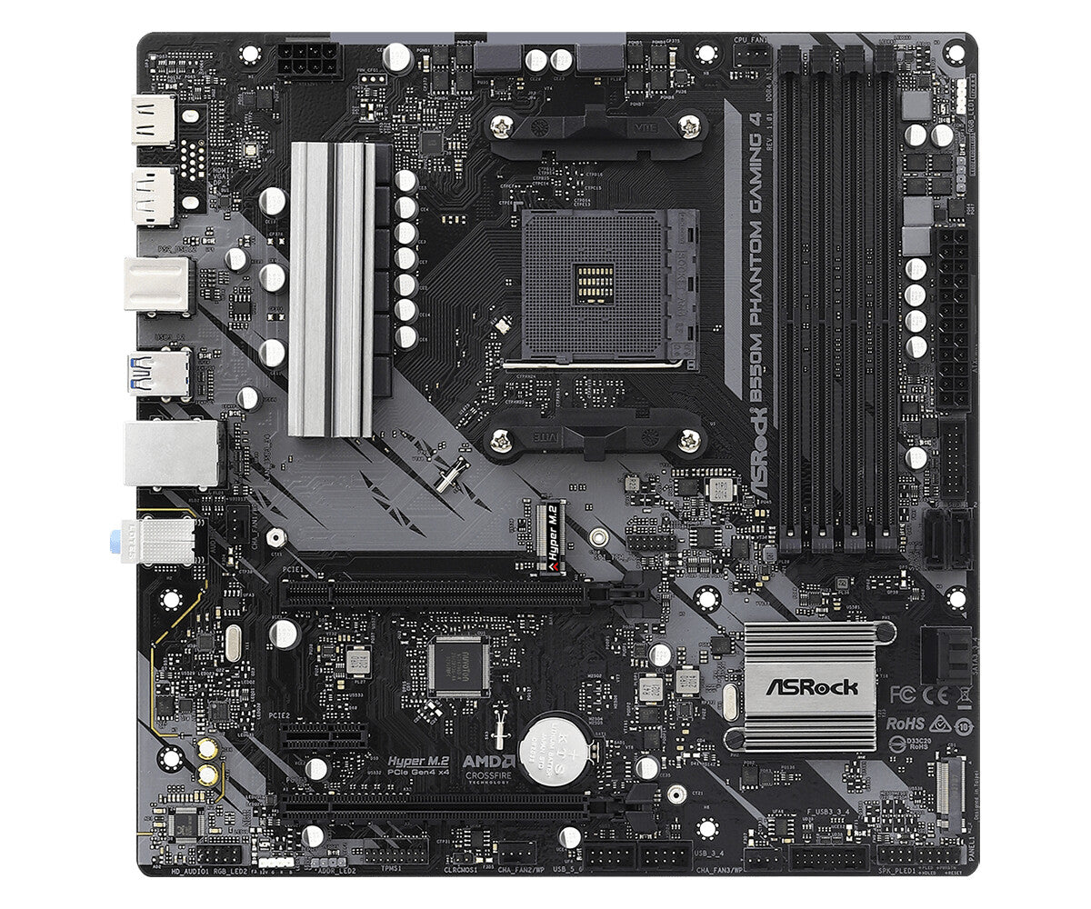 MB Asrock AM4 B550M PHANTOM GAMING 4- 4*DDR4- 4*SATA3- 2*M.2- HDMI- DP- mATX