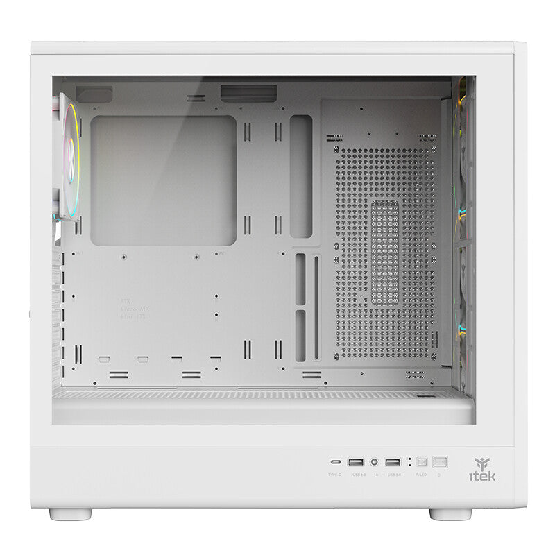 Case MESHCORE 36W - Gaming Tower- ATX- 4x12cm ARGB fan- 2xUSB3- Type-C- Temp Glass Side Panel- White Ed.
