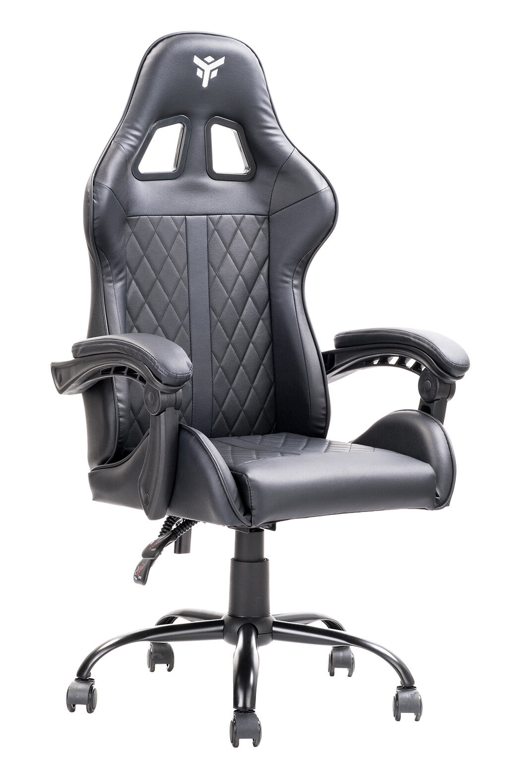 itek Gaming Chair RHOMBUS PF10 - PVC- Doppio Cuscino- Schienale Reclinabile- Nero Nero