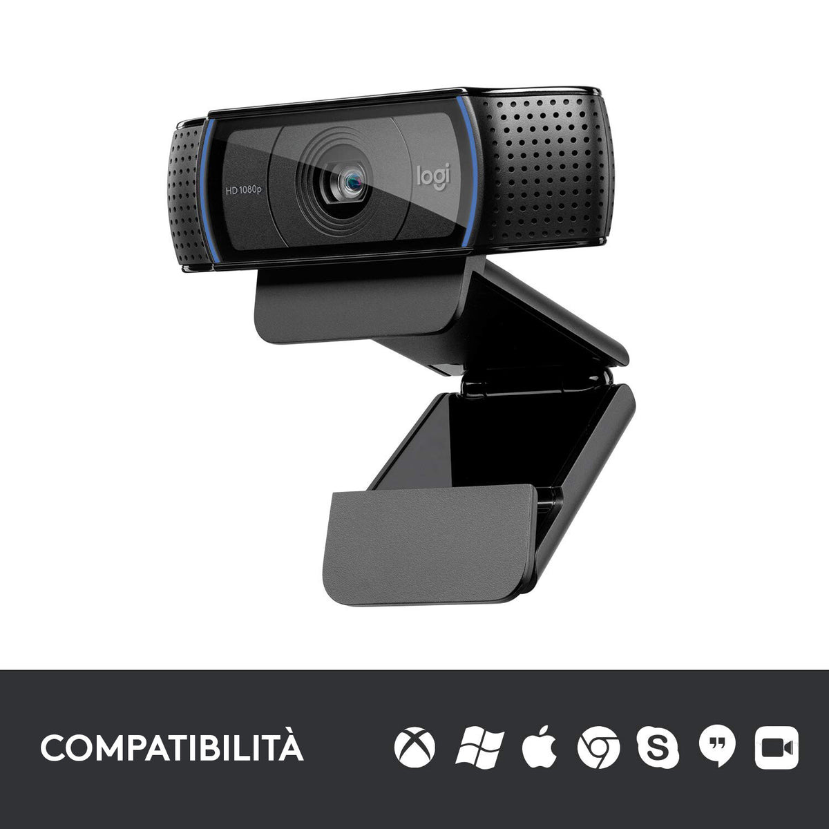 LOGITECH RETAIL Webcam - C920 HD Pro - 3MP 1080p - Dual Mic - Stereo - USB