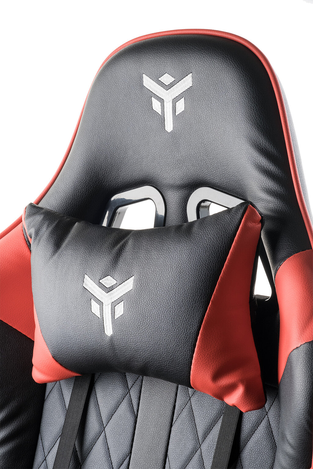 itek Gaming Chair RHOMBUS PF10 - PVC - Double Cushion - Reclining Backrest - Black Red
