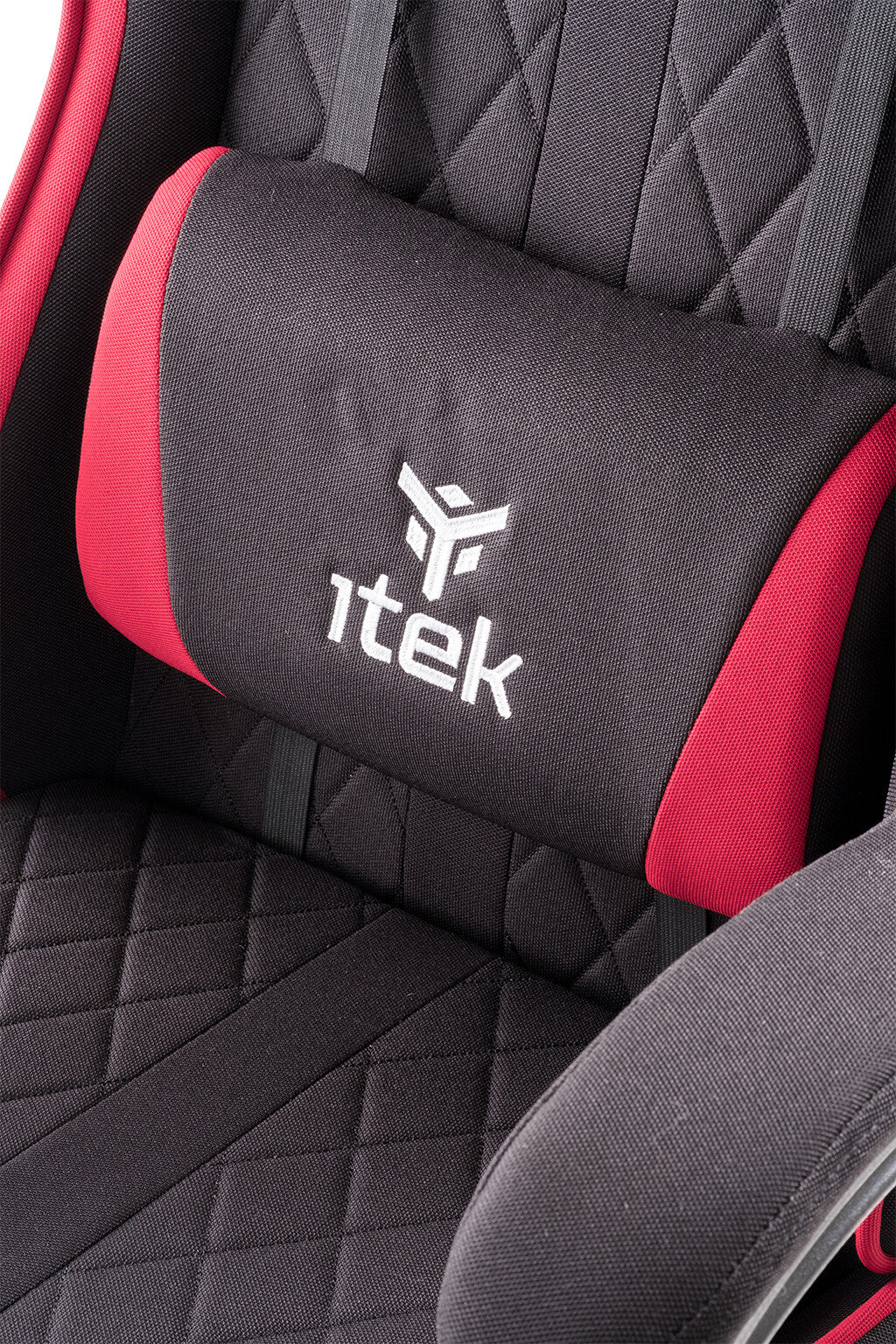 itek Gaming Chair RHOMBUS FF10 - Tessuto- Doppio Cuscino- Schienale Reclinabile- Nero Rosso