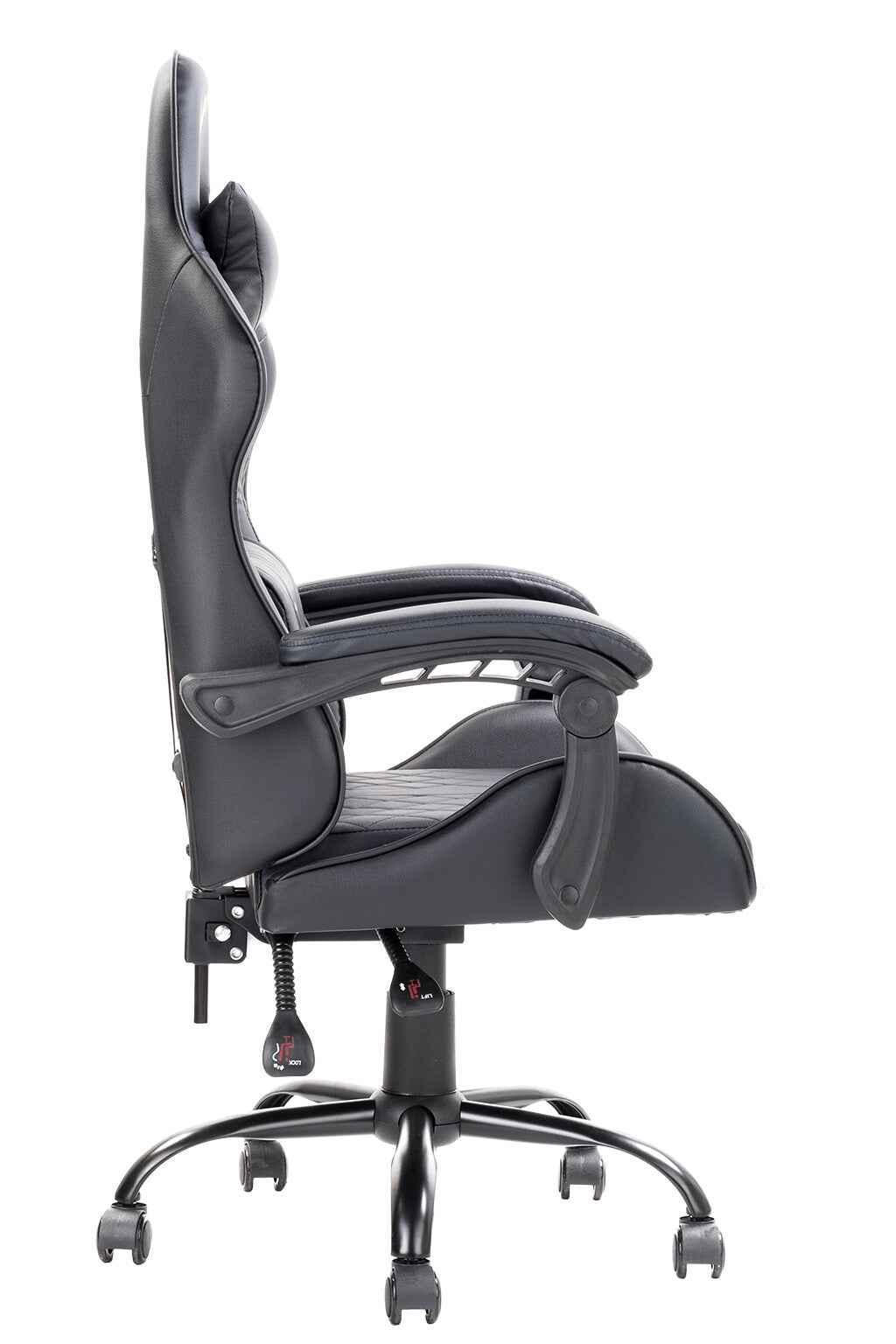 itek Gaming Chair RHOMBUS PF10 - PVC- Doppio Cuscino- Schienale Reclinabile- Nero Nero