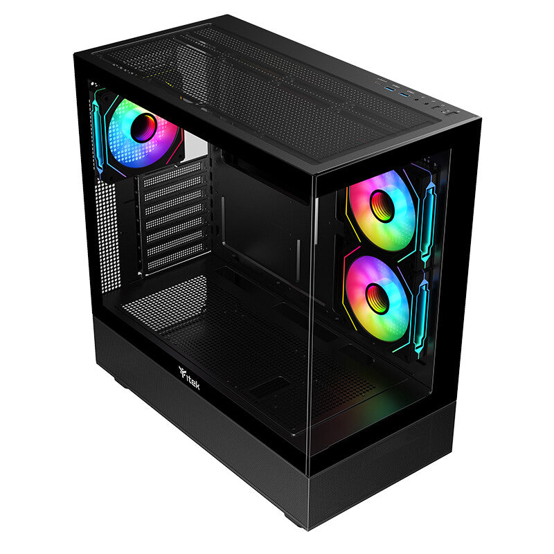 Case SHOWBUI 42B - Gaming Tower- ATX- 3x12cm ARGB fan- 2xUSB3- Type-C- Side & Front Panel Temp Glass
