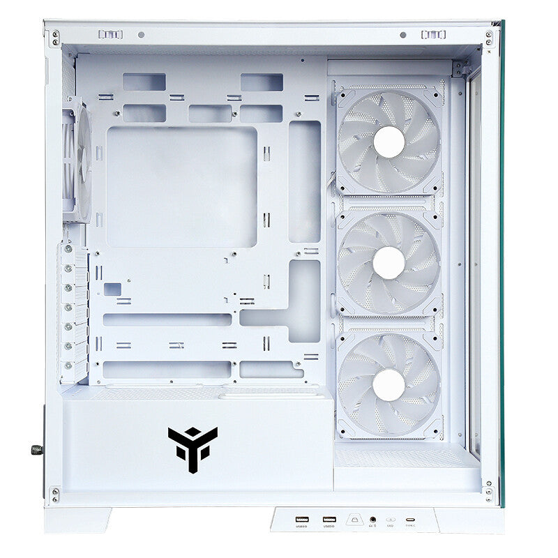 Case SHOWBUI 45W - Gaming Tower- ATX- 4x12cm ARGB fan- 2xUSB3- Type-C- Side & Front Panel Temp Glass- White Edition
