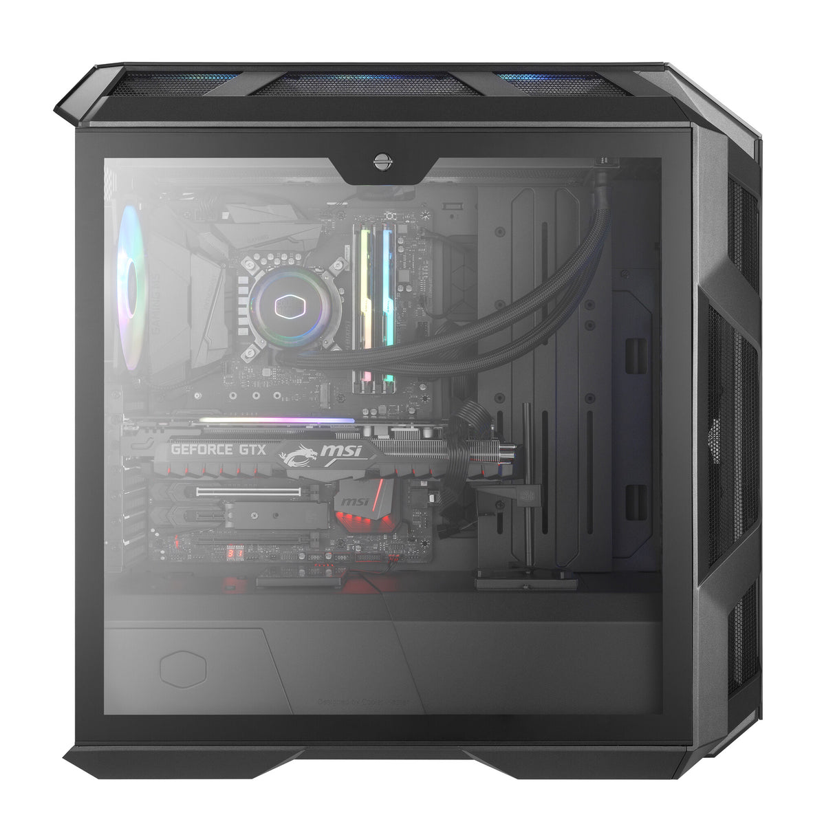 Case MasterCase H500M- 2USB3-Audio I&O-2x 2.5"/3.5"-2x 2.5"-2x 200mm ARGB Front Fans 140mm Rear Fan-Radiator Supp.-NO PSU